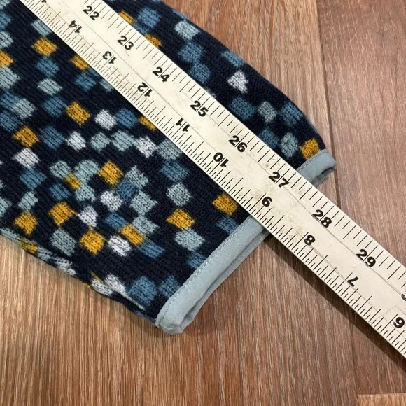 LL Bean Mens L Slightly Fitted‎ Fleece Pullover Jacket Multi Color Geometric - Picture 7 of 8